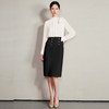 IWY/春秋黑白拼色气质通勤法式衬衫连衣裙女商务面试工作服套裙时尚绑带正装Q1263 商品缩略图1