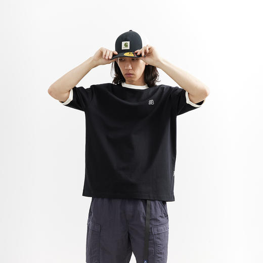 吃茶去chichaqu25凉感防晒速干撞色罗纹短袖T户外运动宽松百搭 商品图3