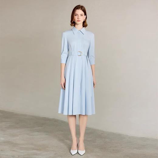 IWY/简单大方蓝色衬衫连衣裙正式场合裙子工作服正式场合裙子Q1310 商品图2