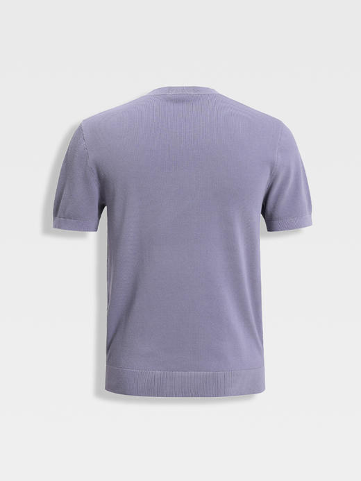 callisto启程系列紫色多巴胺长绒棉混纺弹力T恤 商品图1