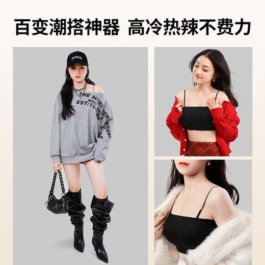 A3-【聚拢裹胸】【A-B杯】润微无痕粉底液文胸小胸聚拢显大内衣女吊带背心隐形美背胸罩   随心搭【小胸-半杯】 商品图4