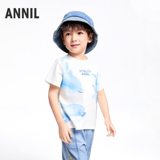 【实体店同款】男童圆领短袖针织衫夏季新款安奈儿童装XB521609 商品图1