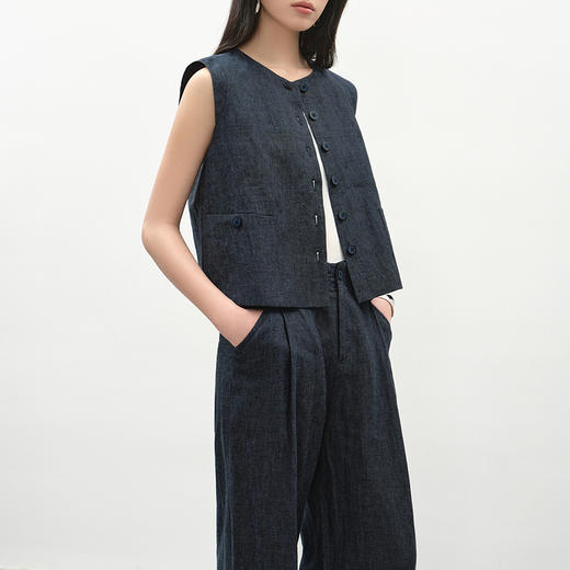 NEELLY纳俪商场同款夏季新款老钱风马甲时尚套装女随性慵懒两件套N25042Z01067 商品图2