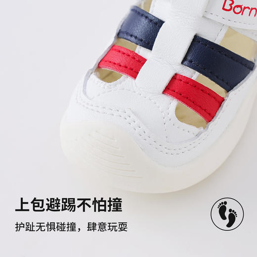 贝贝怡【网眼透气】夏季新款男女宝宝凉鞋魔术贴圆头休闲鞋轻便运动凉鞋ZB2EX011 商品图6