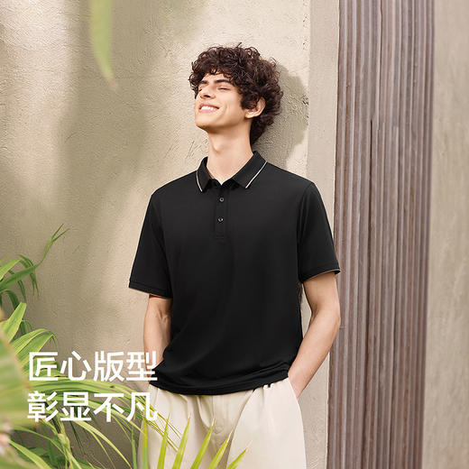 森马POLO衫男凉感抑菌防螨短袖t恤商务通勤上衣2025夏季新款撞色 商品图4