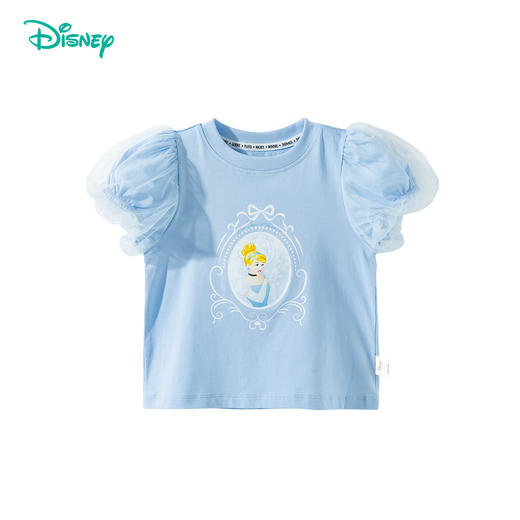 迪士尼宝宝迪士尼宝宝女童短袖T恤上衣舒适休闲透气儿童卡通T恤夏季新款 商品图4