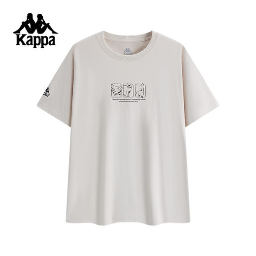 Kappa卡帕背靠背运动短袖t恤男夏季新款情侣宽松纯棉透气上衣女士K0FW2TD42 商品图1