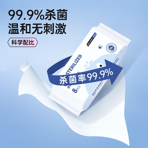 GRAREY（格瑞亚）迷你款杀菌湿巾     1提8抽每包8抽 商品图1