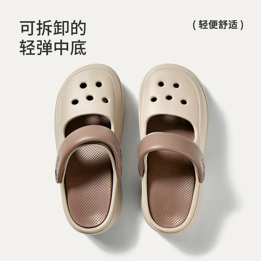 朴西叠叠乐洞洞鞋女款夏季厚底增高透气不臭脚包头拖鞋外穿沙滩鞋 商品图2