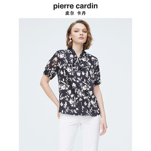 皮尔卡丹女装春季新款简约淑女碎花衬衫P4227A4011B3 商品图3