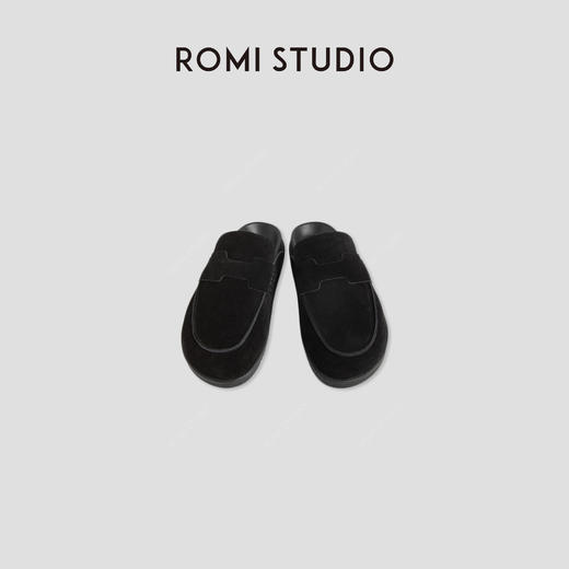 ROMI STUDIO复古方头厚底软底磨砂勃肯半拖鞋透气休闲鞋 S3314 商品图1