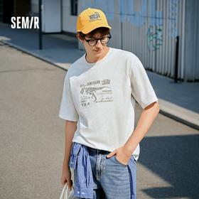 森马短袖T恤男个性潮酷户外印花t恤2025夏季新款圆领针织上衣宽松