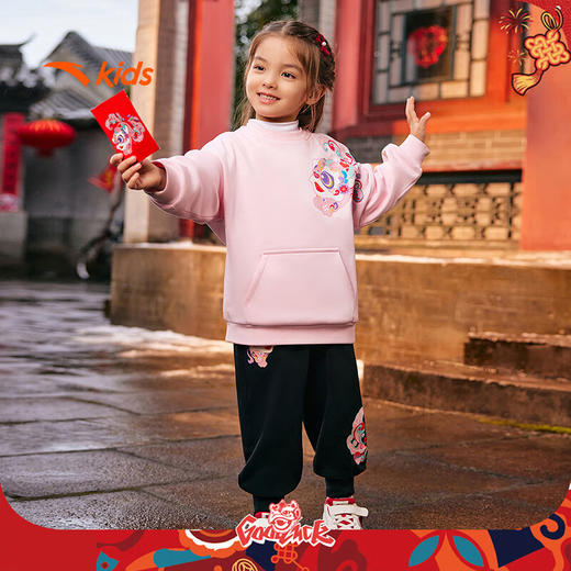 安踏儿童卫衣2025男童套头衫女童加绒保暖卫衣百搭上衣A72519701 商品图2