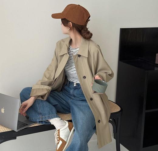 【SPRING WAVE 风衣集合】韩系慵懒风宽松外套 气质百搭风衣 森系休闲翻领 商品图7