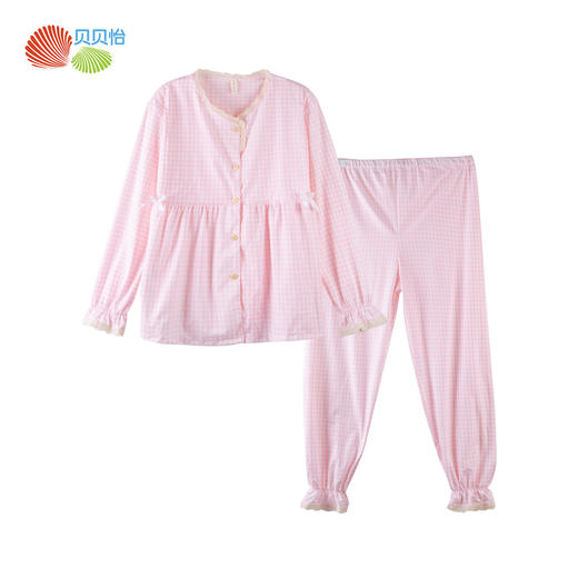 贝贝怡【小清新月子服】春夏新款宽松透气便携哺乳可调腰孕妇家居服套装ZB1EY001 商品图4