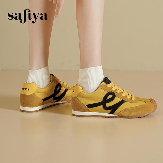 Safiya/索菲娅2025复古丑萌大头透气时尚轻便休闲薄底阿甘鞋SFD3112408 商品图4