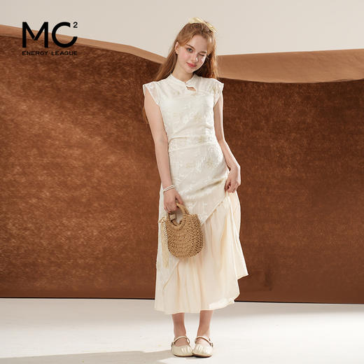 女装立领斜门襟蕾丝拼接中式连衣裙-1293Q5221005 商品图1