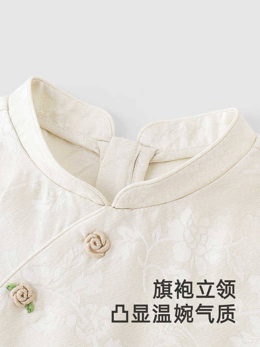 【高定系列】英氏女童裙子夏季短袖新中式透气连衣裙2025新款裙子YRLCJ2R041A 商品图3