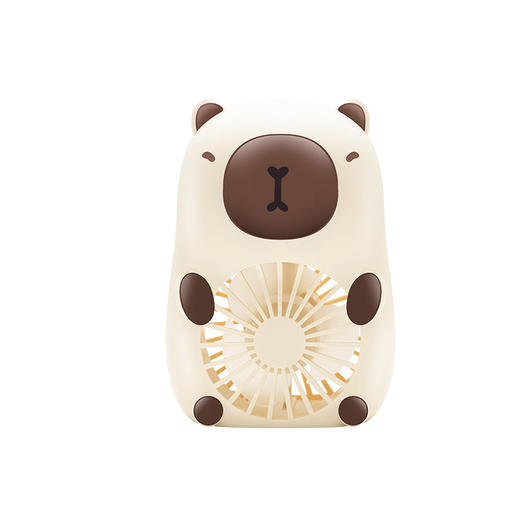 【儿童卡通水豚手持小风扇】带挂绳手持迷你便携小风扇 外出随身可爱电风扇 五一假期出行 商品图4