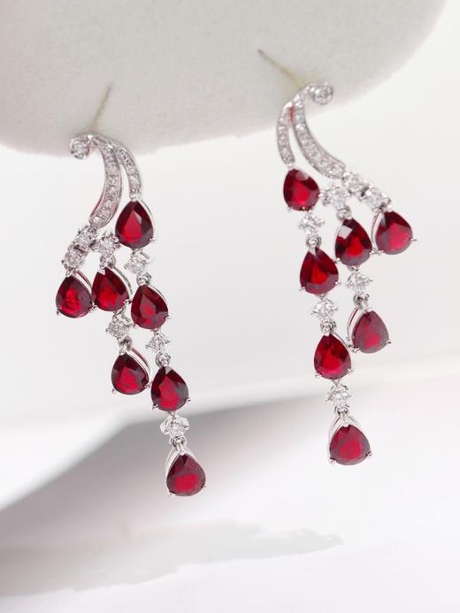 5.2ct刻面红宝石耳坠 商品图1
