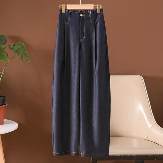 垂顺显瘦 高腰仿天丝弧形阔腿裤夏收褶裤2025春夏新款 商品图4