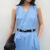 NEELLY纳俪商场同款夏季新款气质V领背心连衣裙女休闲正肩长裙N25042Y01058 商品缩略图2