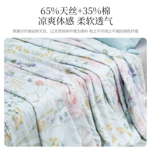 【品质推荐】太湖雪夏日繁花夏被 | 蚕丝填充、天丝+棉面料、高支高密、柔软透气、亲肤舒适 商品图1