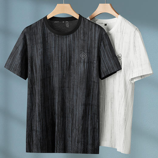 【DPF】大依优型大码短袖T恤圆领时尚休闲印花半袖加肥加大夏季圆领上衣男士胖子 商品图3