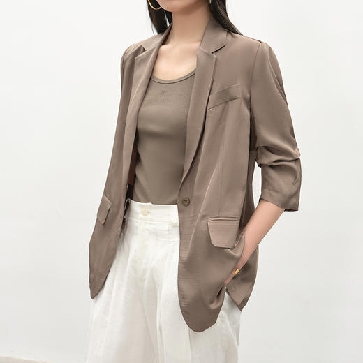 NEELLY纳俪商场同款夏季新款通勤简约西装外套女时尚透气上衣N25045W01097 商品图2