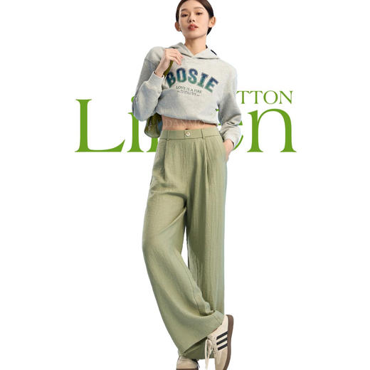 DANMO麻小姐系列棉麻裤 | 宽松有型 柔软透气 高腰收腹 舒适不勒 商品图0