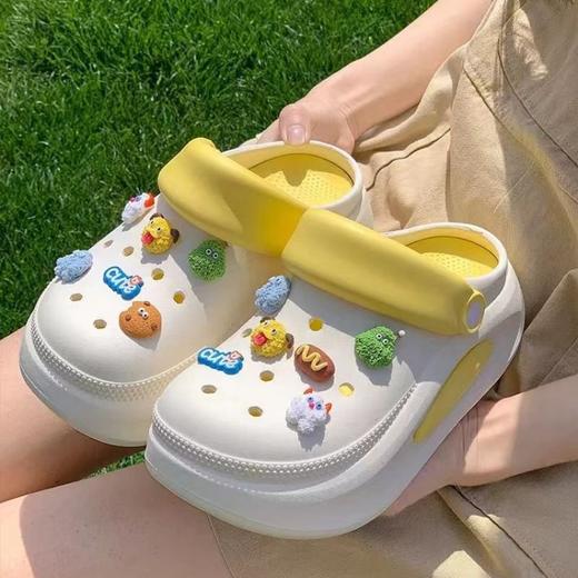 【时尚百搭❗️多巴胺可爱洞洞鞋】柔软亲肤，轻松不累脚❗️包头拖女夏季厚底外穿网红增高显瘦沙滩ins 商品图6