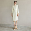 IWY/气质名媛米色连衣裙女新款圆领法式西装裙主持上镜正装Q1293 商品缩略图1