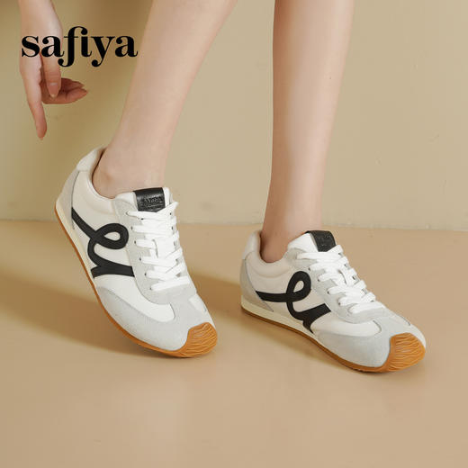 Safiya/索菲娅2025复古丑萌大头透气时尚轻便休闲薄底阿甘鞋SFD3112408 商品图5