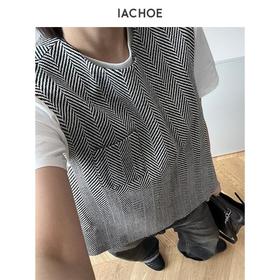 棉仓3621599001-IACHOE【马赛克】人字纹马甲