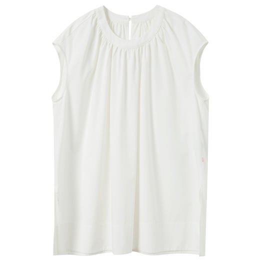 三彩2025夏季新款莱赛尔小衫圆领包肩袖上衣宽松极简风M 商品图4