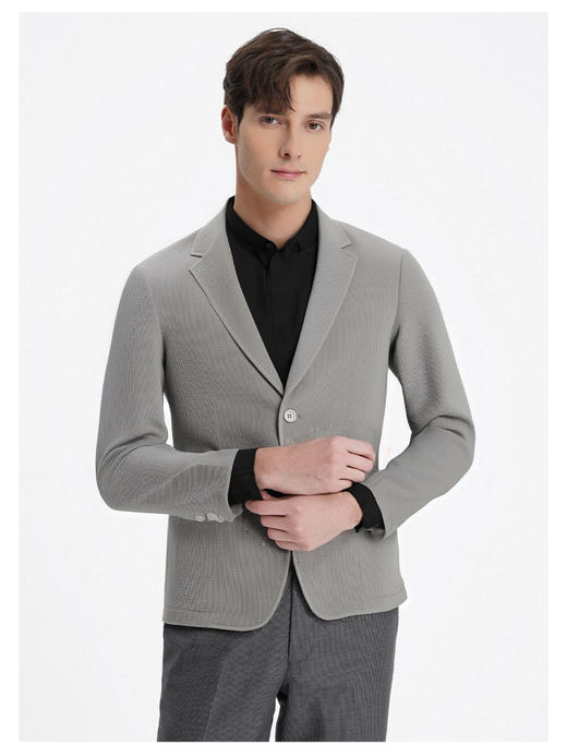 callisto绿调灰色轻薄透气华夫格色织便西 商品图2