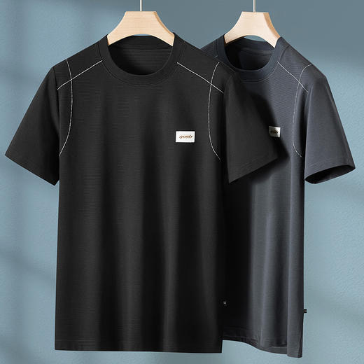 【棉质】【DPF】大依优型大码短袖T恤夏季薄款圆领体恤衫加肥加大胖子时尚休闲潮流男士上衣 商品图2