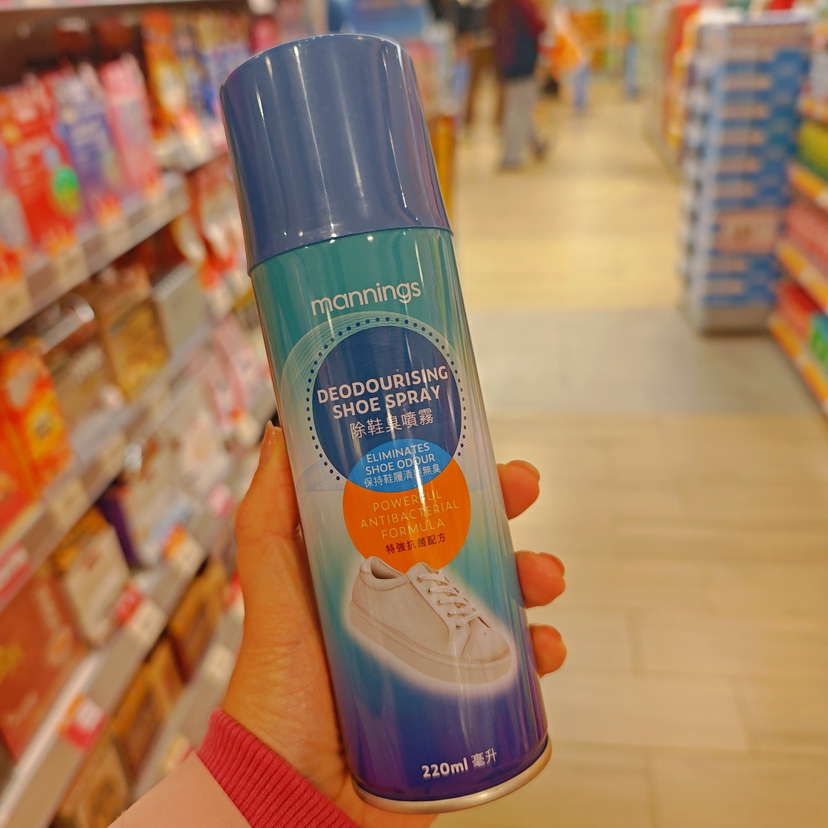 万宁自家品牌mannings除鞋臭喷雾220ml