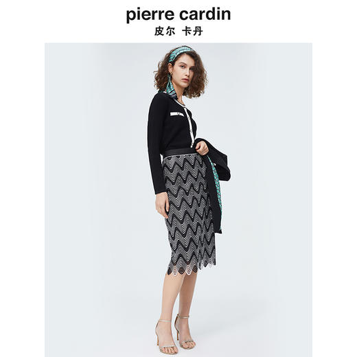 皮尔卡丹女装新款时尚都市职业流苏半身裙P4212S4014B3 商品图4