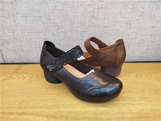 豪行春季新款22146386真皮复古休闲低跟女鞋单鞋皮鞋 商品图1