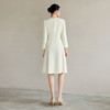 IWY/气质名媛米色连衣裙女新款圆领法式西装裙主持上镜正装Q1293 商品缩略图4