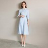 IWY/简单大方蓝色衬衫连衣裙正式场合裙子工作服正式场合裙子Q1310 商品缩略图0