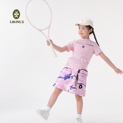 2025年新款 力丼田儿童户外夏季款 粉红短袖T恤 L2421S004CARD 商品图4