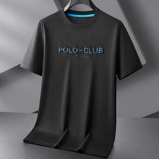 【棉质】【DPF】大依优型大码短袖T恤圆领时尚绣花加肥加大半袖夏季打底衫肥佬宽松休闲上衣男士胖子 商品图2