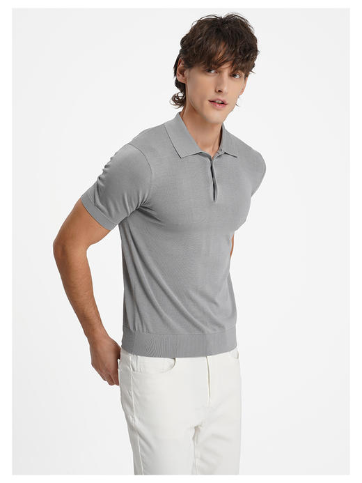 callisto水雾灰丝绵混纺T恤 商品图3