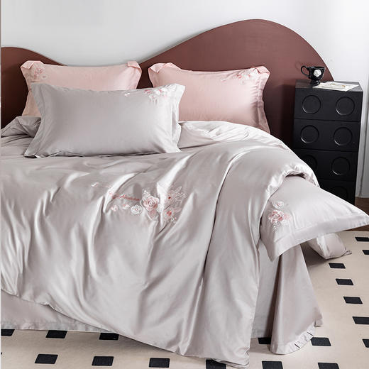 【多样屋专柜】多样屋花汐/粉-贡缎全棉四件套新款床上用品床单被套 商品图3