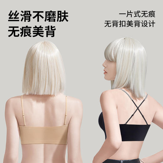 A3-【聚拢裹胸】【A-B杯】润微无痕粉底液文胸小胸聚拢显大内衣女吊带背心隐形美背胸罩   随心搭【小胸-半杯】 商品图3