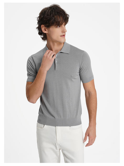 callisto水雾灰丝绵混纺T恤 商品图2