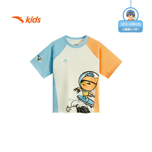 安踏儿童短袖T恤男小童2025夏透气潮流系列针织短袖衫352529121 商品图0