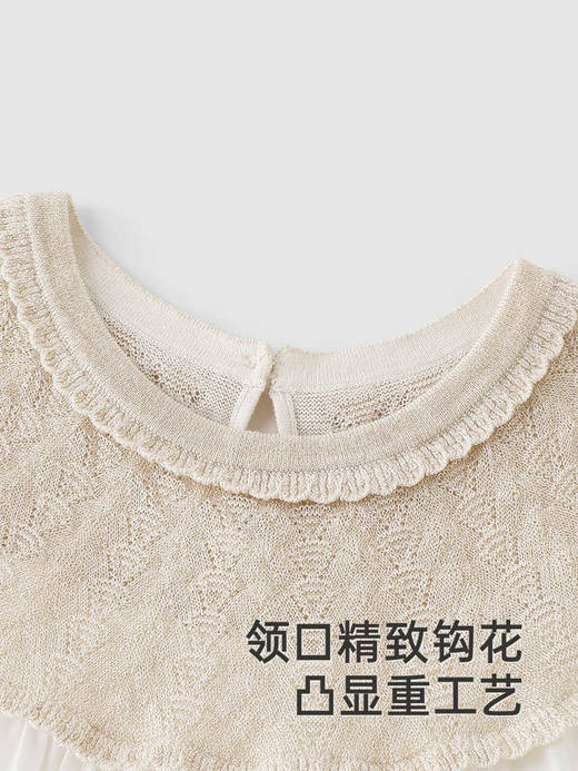 【高定系列】英氏女童裙子夏季短袖桑蚕丝透气连衣裙2025新款裙子YRLFJ2R019A 商品图2